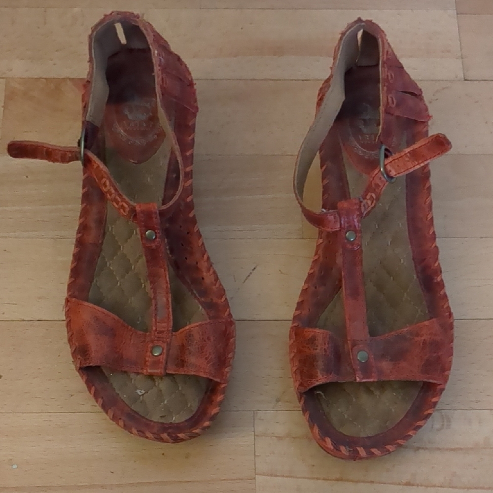 Red Ariat Leather Sandals